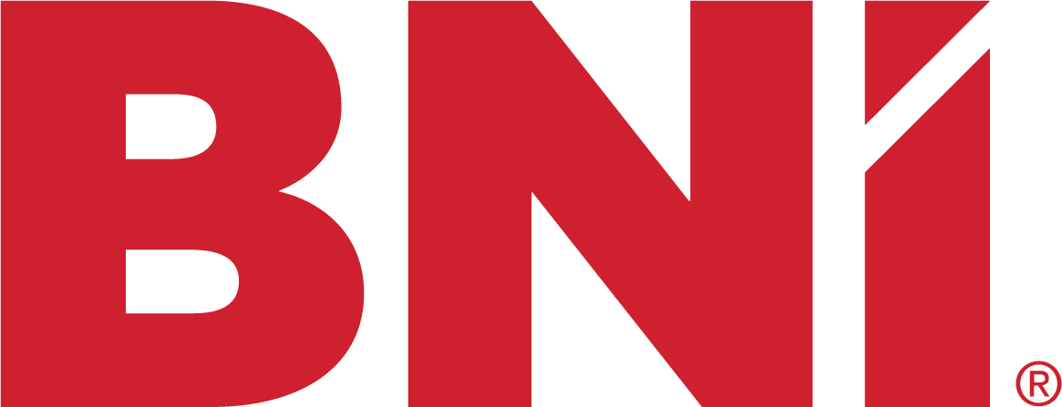 Logo mit den Buchstaben BNI in kräftigem Rot auf weißem Hintergrund, modernes und schlichtes Design.